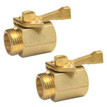 Válvula para mangueira de jardim Hourleey 3/4" em latão, kit com 2 unidades Válvula para mangueira de jardim Hourleey 3/4" em latão, kit com 2 unidades