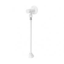 Válvula para Mictório com Canopla e Flexível 30 cm Branca Blukit Válvula para Mictório com Canopla e Flexível 30 cm Branca Blukit