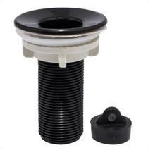 Valvula para Pia Banheiro Ralo Lavatorio Lavabo Cuba Preta Abs 7/8" 30mm Escoamento