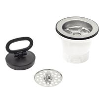 Válvula Para Pia E Cuba Tramontina Em Aço Inox E Polipropileno Econômica Sem Escape 3" Tramontina