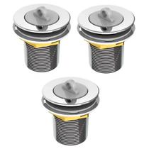 Válvula para tanque 1.1/4 em metal cromada kit 3 unidades