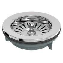 Válvula Pia Americana 4.1-2x1.1-2 Cromada - Plástico E Aço Inox Aisi 304