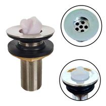 Válvula Pia Banheiro Lavatório Escoamento 7/8" ABS S/Ladrão Metal Cromado