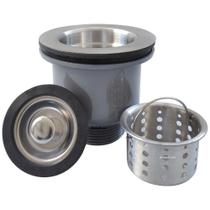 Valvula Pia Cozinha 3 1/2 Inox Com Cesto Removível Ralo Pia - Dona D.cor