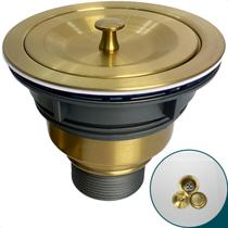 Valvula Pia Cozinha 4 1/2 Dourada Aço Inox Com Cesto Higiênico Removível Ralo Pia Escoamento Basket Gold Inox Fosco Cuba Valvula Pia Cozinha 4 1/2 Dourada Aço Inox Com Cesto Higiênico Removível Ralo Pia Escoamento Basket Gold Inox Fosco Cuba