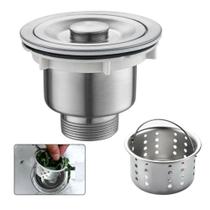 Valvula Pia Cozinha 4 1/2 Inox 304 Com Cesto Removível Ralo Valvula Pia Cozinha 4 1/2 Inox 304 Com Cesto Removível Ralo