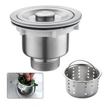 Valvula Pia Cozinha 4 1/2 Inox 304 Com Cesto Removível Ralo Valvula Pia Cozinha 4 1/2 Inox 304 Com Cesto Removível Ralo