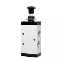 Valvula Pneumática Model. 3R310-10 Botão Trava 3/2 Vias Rosca 3/8