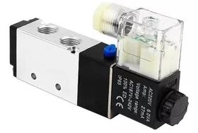 Valvula pneumatica modelo 4v210-08 5/2 220v 1/4 simples solenoide retorno mola saída 1/8