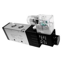 Valvula pneumática simples solenoide 5/2 modelo 4v310-08 24vdc entrada e saída 1/4