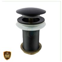 Valvula Ralo 7/8 Click Up Inteligente Em Metal Inox Preto Para Banheiro Pia Cuba Cód. 7722