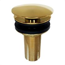 Válvula Ralo Click Dourada Lavatório Cuba Metal 7/8 Polegada 30mm