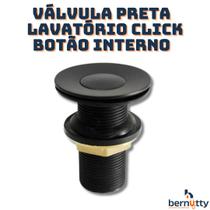 Válvula Ralo Click Interno Preto Pia Lavatório Cuba 7/8 Abs Acabamento Fosco Válvula Ralo Click Interno Preto Pia Lavatório Cuba 7/8 Abs Acabamento Fosco