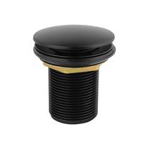 Válvula Ralo Click para Cuba e Pia de Banheiro em Metal Preto Fosco Black Matte