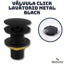 Valvula Ralo Click Preto Fosco Pia Lavatório Cuba Metal 7/8
