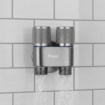 Válvula Registro Duplo Duas Saídas Tanque Máquina Banheiro Lavanderia Grafite Em Aço Inox Válvula Registro Duplo Duas Saídas Tanque Máquina Banheiro Lavanderia Grafite Em Aço Inox