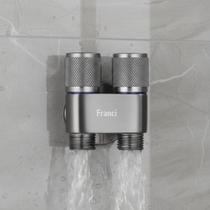 Válvula Registro Duplo Duas Saídas Tanque Máquina Banheiro Lavanderia Grafite Em Aço Inox Válvula Registro Duplo Duas Saídas Tanque Máquina Banheiro Lavanderia Grafite Em Aço Inox
