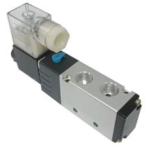 Válvula Solenoide 5/2 Vias Simples Rosca 1/4 Bobina 220V