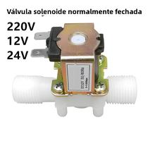 Válvula Solenoide Elétrica 1/2" 3/4" AC 220V DC 12V 24V Plástica Normalmente Fechada Controlador De