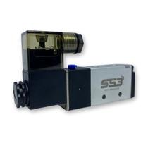 Válvula Solenoide Pneumática Direcional 5/2 Vias 1/4 220v 150 Psi SS3 Válvula Solenoide Pneumática Direcional 5/2 Vias 1/4 220v 150 Psi SS3