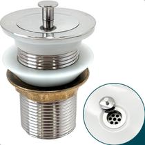 Valvula Tanque Inox 40mm Ralo Para Pia De Banheiro Lavatorio Escoamento Cuba Tampa Vedação
