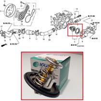 Válvula Termostática completa para Honda CIVIC, FIT, CR-V E ACCORD - Iguaçu Válvula Termostática completa para Honda CIVIC, FIT, CR-V E ACCORD - Iguaçu