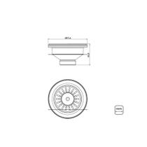 Válvula Tramontina econômica para Pias e Cubas 4 1/2 polegada sem Escape em Aço Inox e Polipropileno