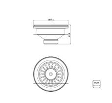 Válvula Tramontina econômica para Pias e Cubas 4 1/2" sem Escape em Aço Inox e Polipropileno