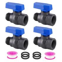 Válvula Vtenyeo 3/4" GHT, válvula de esfera de plástico, pacote com 4