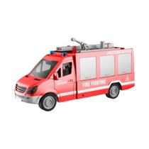 Van Bombeiros De Fricção Com Luz E Som - Fire Fighting - City Service - Vermelho - 1:16 - Yes Toys Van Bombeiros De Fricção Com Luz E Som - Fire Fighting - City Service - Vermelho - 1:16 - Yes Toys