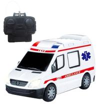 Van De Resgate Ambulância Controle Remoto Som E Luz Branco