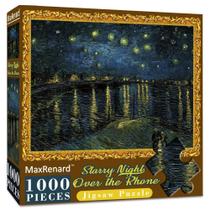Van Gogh Noite Estrelada Quebra-cabeça 1000 Peças Papel Ecológico MaxRenard Tema De Natal