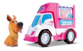 Van Pet Shop Rosa Pet Care Delivery Com Cachorro- Samba Toys
