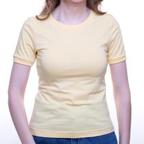 Vanilla Camiseta babylook em algodão egípcio Amarelo manteiga