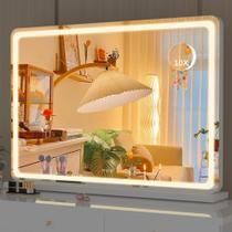 Vanity Mirror Hasipu 31,5 x 22 cm Espelho de maquiagem LED com luzes Vanity Mirror Hasipu 31,5 x 22 cm Espelho de maquiagem LED com luzes