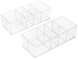Vanity Organizer iDesign Divided Clear Plastic, conjunto de 2