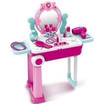 Vanity Set Toy Chef Rolling Make Up Table para meninas com acessórios