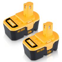 VANTTECH (atualizada para 4,8 Ah Ni-MH) bateria de reposição 18V P100 para Ryobi P100 P101 ABP1801 ABP1803 BPP1820 compatível com ferramentas Ryobi 18 volts 130224028 130224007 (2 unidades)