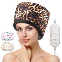 Vaporizador de cabelo Luxebell Deep Conditioning Heat Cap Leopard