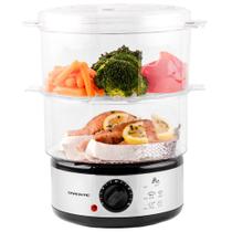 Vaporizador elétrico de alimentos OVENTE 2 Tier 5 litros em aço inoxidável Vaporizador elétrico de alimentos OVENTE 2 Tier 5 litros em aço inoxidável