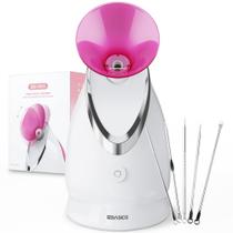 Vaporizador Facial EZBASICS Ionic com Vapor Quente - Umidificador Rosa