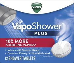 Vaporizadores de chuveiro Vicks VapoShower Plus Eucalyptus Scent 12ct