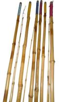 vara de bambu ponta fina com uma emenda dois pedaços com 2,40m kit com 6 unidades