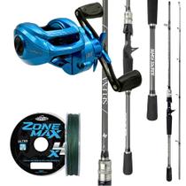 Vara de Carretilha 1,65mt Carretilha Carretel Alumínio Linha