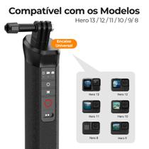 Vara de Mão Flutuante para Selfie à Prova dÁgua com Alça de Pulso Compatível com Câmeras de Ação 15m Controle Wireless