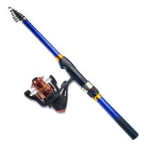 Vara de Pesca 1,5 Telescópica Ultra Light Fibra de Carbono Josby Resistente + Molinete Gm3000 10 Rolamentos VARA