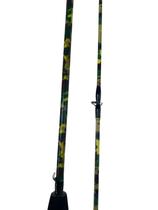 Vara de pesca camuflada emenda de rosca 2 partes para molinete 2,1 metros