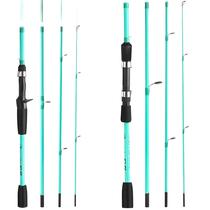 Vara De Pesca De Carbono Ultraleve Sougayilang Baitcasting Spinning 1.8-2.1m Vara De Viagem De 4