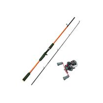 Vara de Pesca Duas Partes Para Carretilha 1,80 Fibra de Vidro Ultra Light Fluorescente + Carretilha WS-TB713 Vara de Pesca Duas Partes Para Carretilha 1,80 Fibra de Vidro Ultra Light Fluorescente + Carretilha WS-TB713
