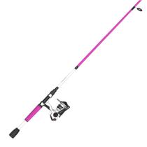 Vara de pesca Reel Combo Zebco Roam 183 cm em fibra de vidro rosa